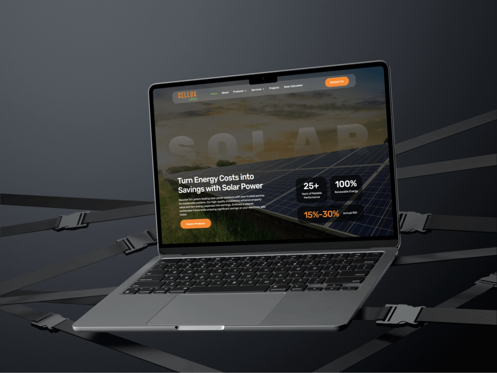 Cellux UI UX Design mockup