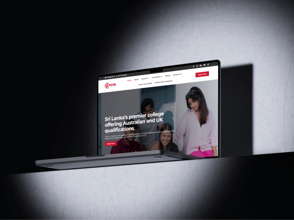PCHE UI UX Design mockup